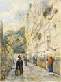 Le mur des lamentations Jerusalem watercolor Gustav Bauernfeind Orientalist Jewish